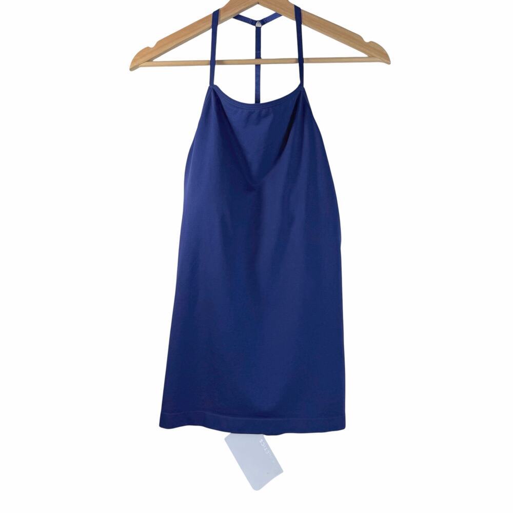 New Fabletics Mandy Tank II Built-In Bra Workout Tank Top Royal Blue Size L